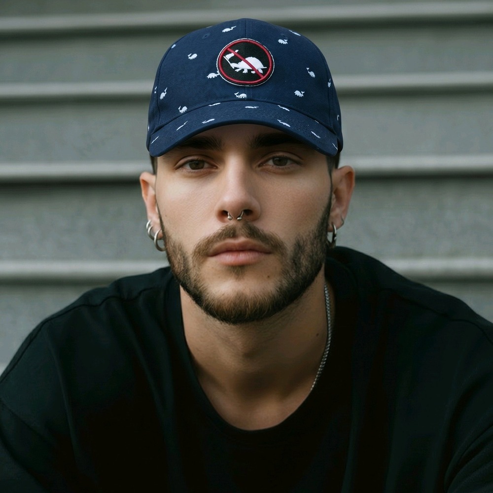 Adidas Hat Snapback Navy Blue Turtle Print Graphic Adjustable OSFM‎